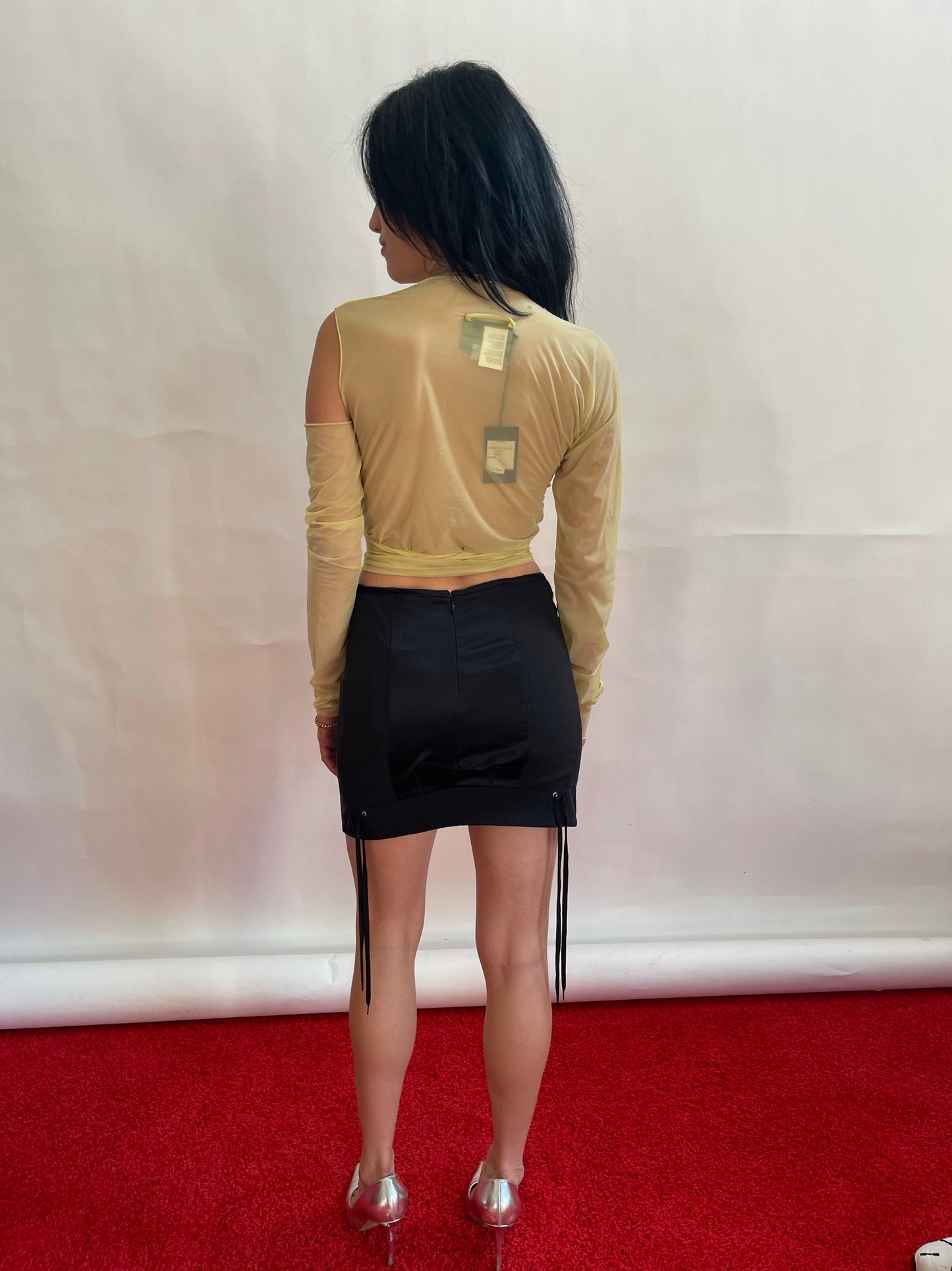 Jean Paul Gaultier Y2K Cross Wrap sheer Crop top VINTAGE