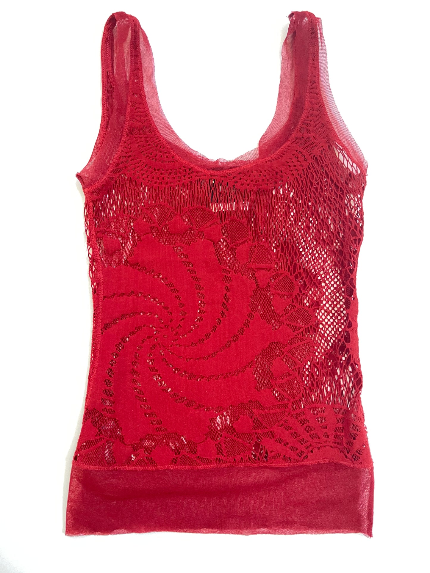Jean Paul Gaultier Tank Top Red Lace VINTAGE