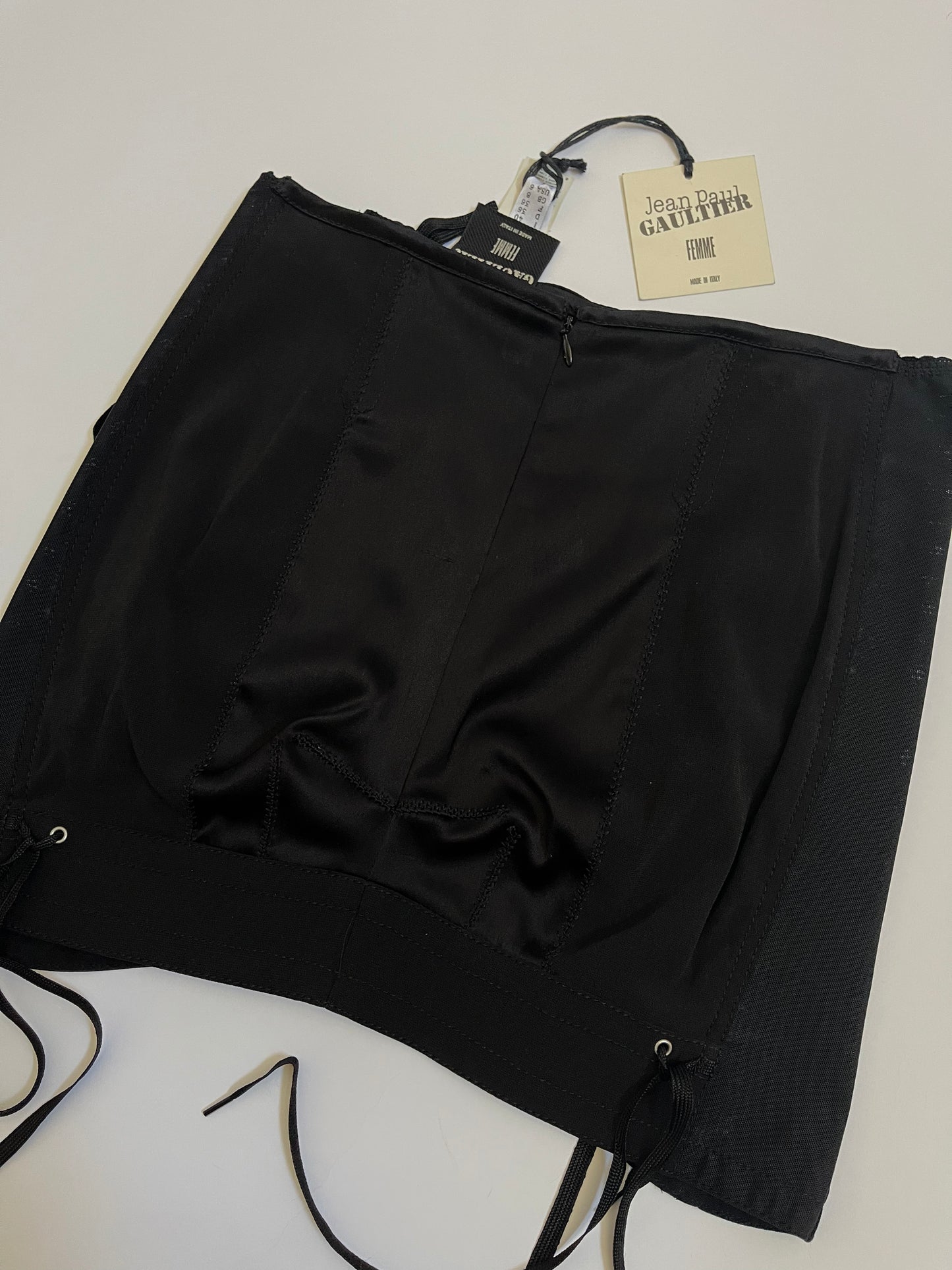 Jean Paul Gaultier Y2K Double Guêpière Black Mini Skirt VINTAGE NWT