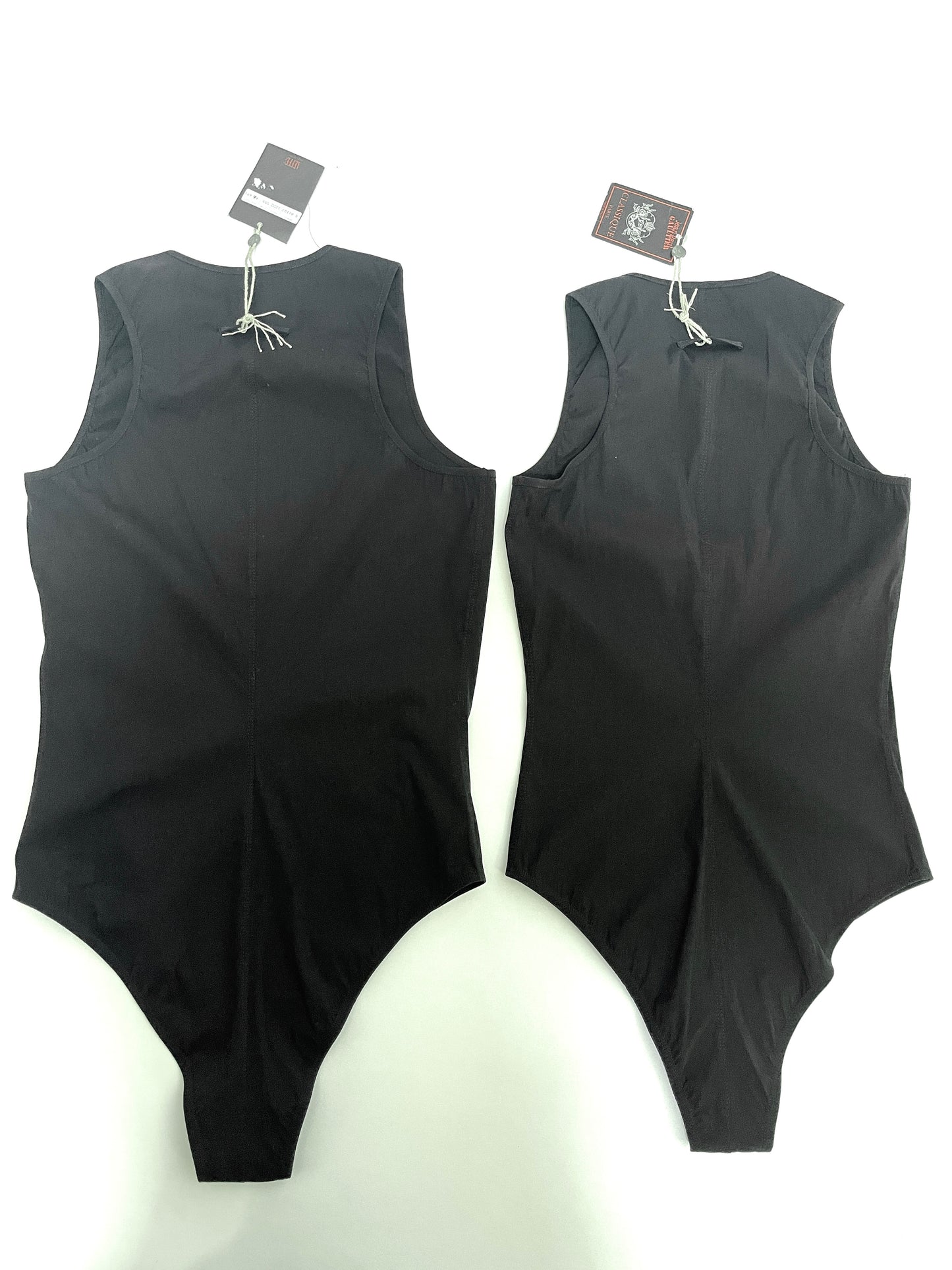 Jean Paul Gaultier Body-Suit 100% black stretch Cotton VINTAGE 1990's NWT- 2 size available IT40/IT44
