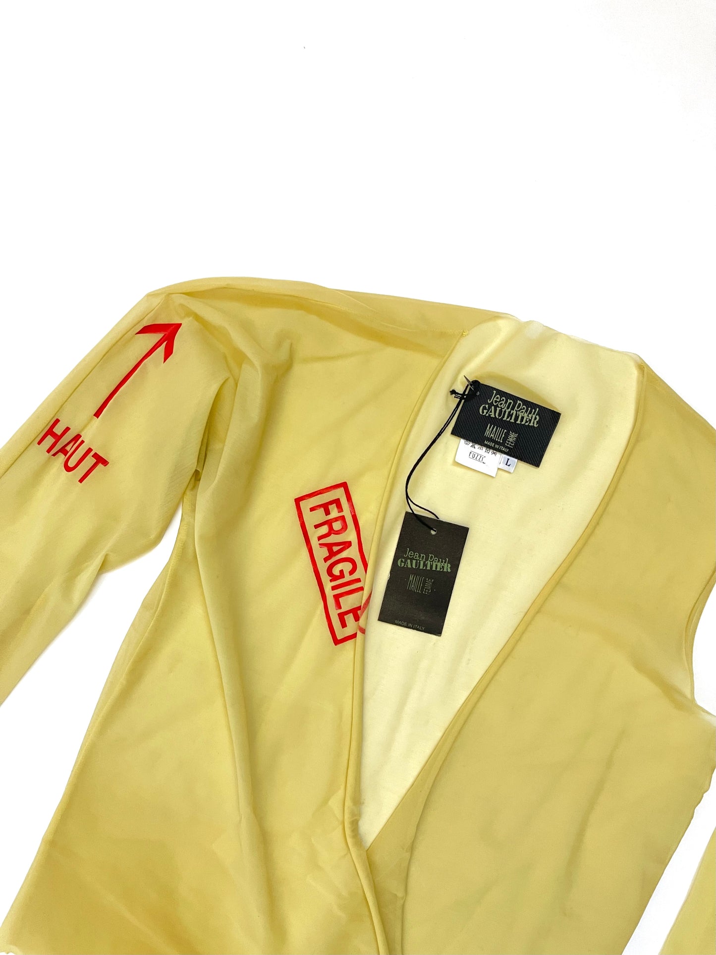 Jean Paul Gaultier Y2K Cross Wrap sheer Crop top VINTAGE