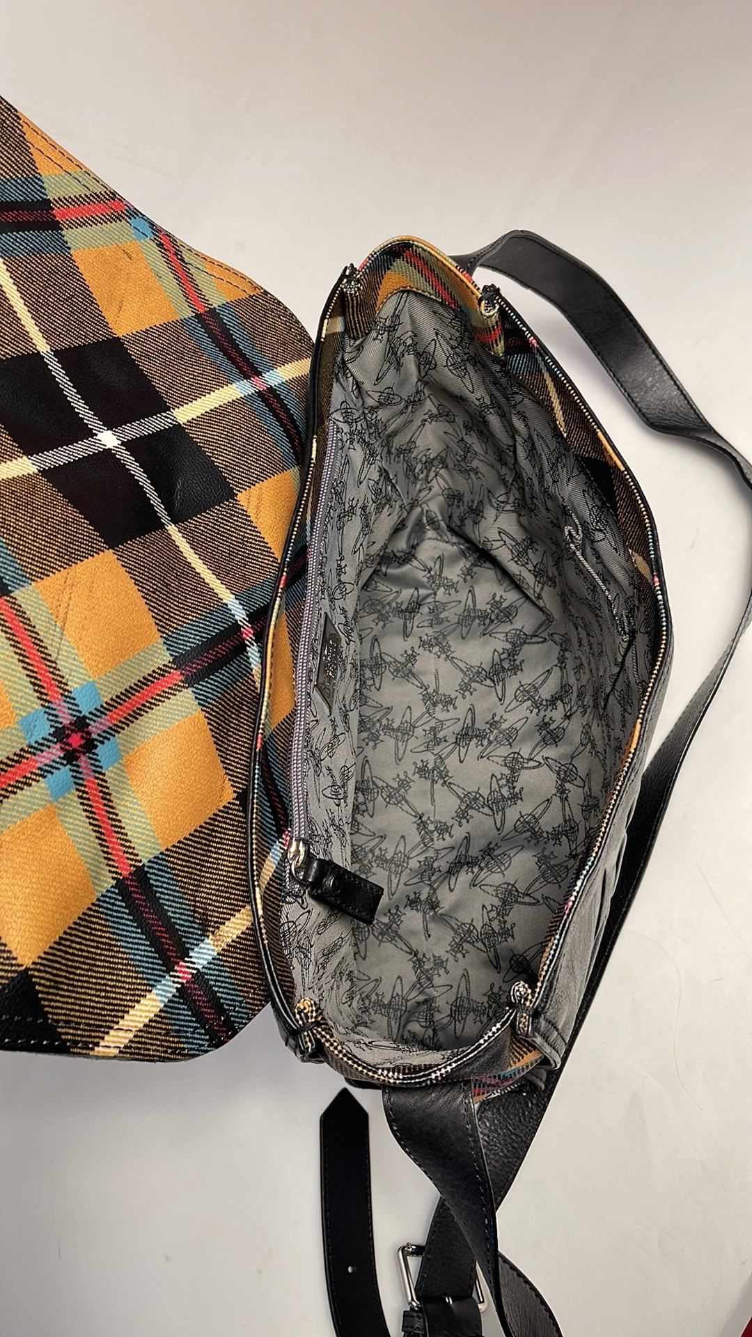 Vivienne Westwood RARE VINTAGE CHARLIE TARTAN LAPTOP CROSS BODY NWT