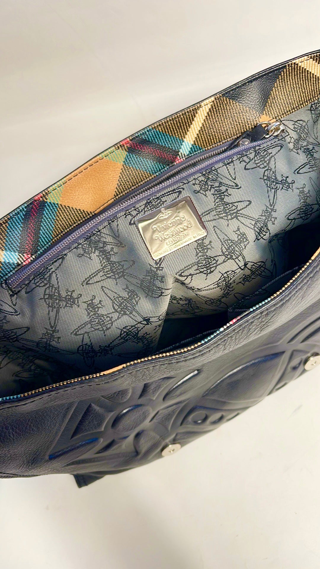 Vivienne Westwood RARE VINTAGE CHARLIE TARTAN LAPTOP CROSS BODY NWT