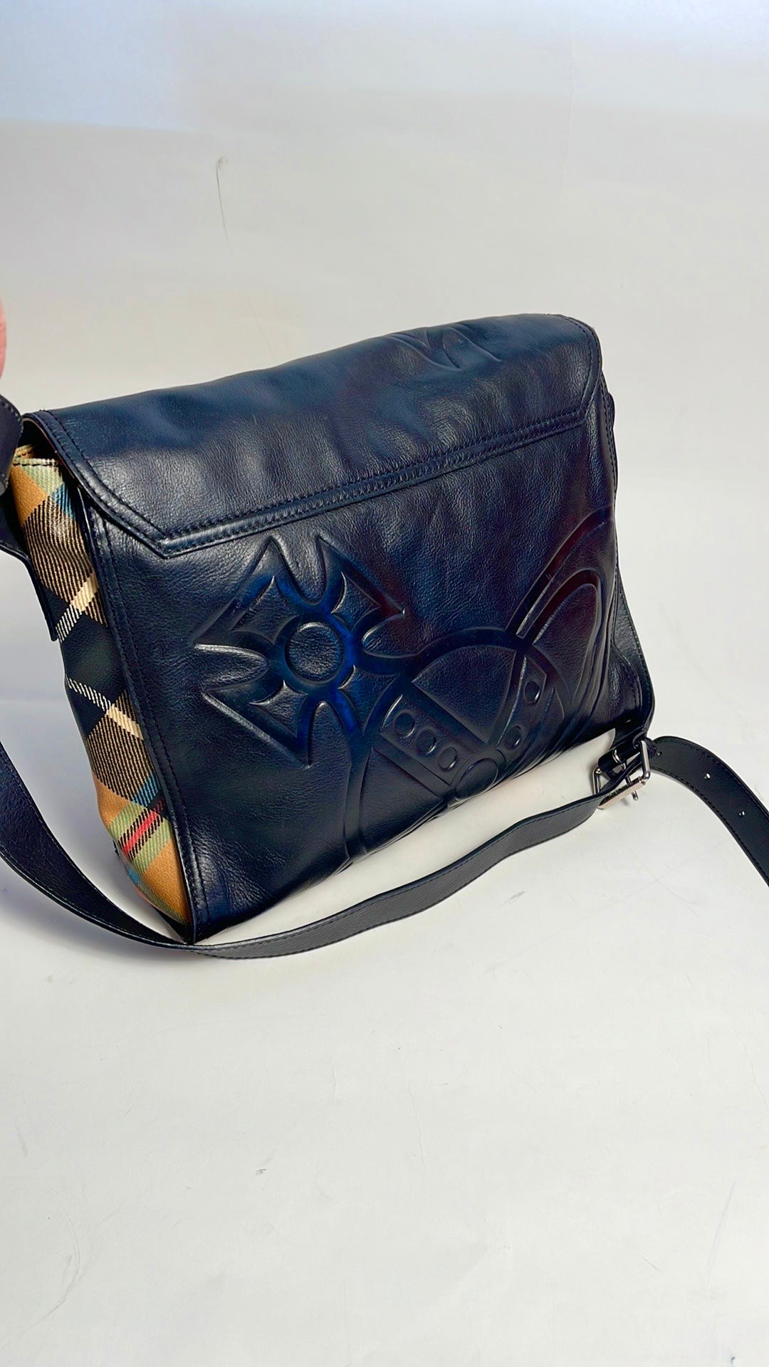 Vivienne Westwood RARE VINTAGE CHARLIE TARTAN LAPTOP CROSS BODY NWT