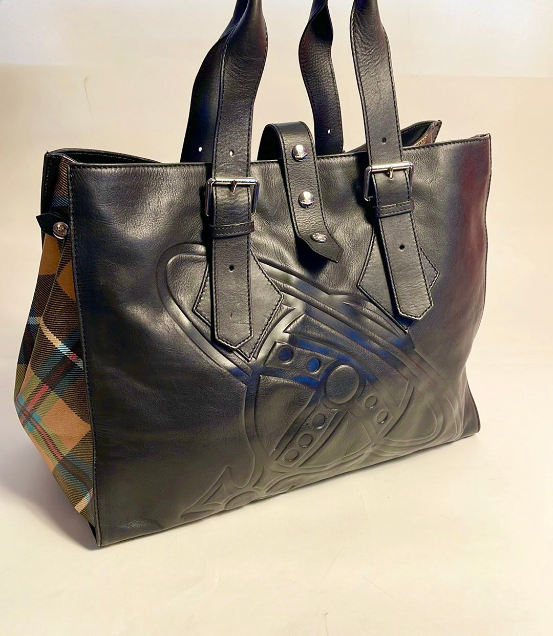 Vivienne Westwood AW15 RARE VINTAGE CHARLIE TARTAN HUGE TOTE UNISEX