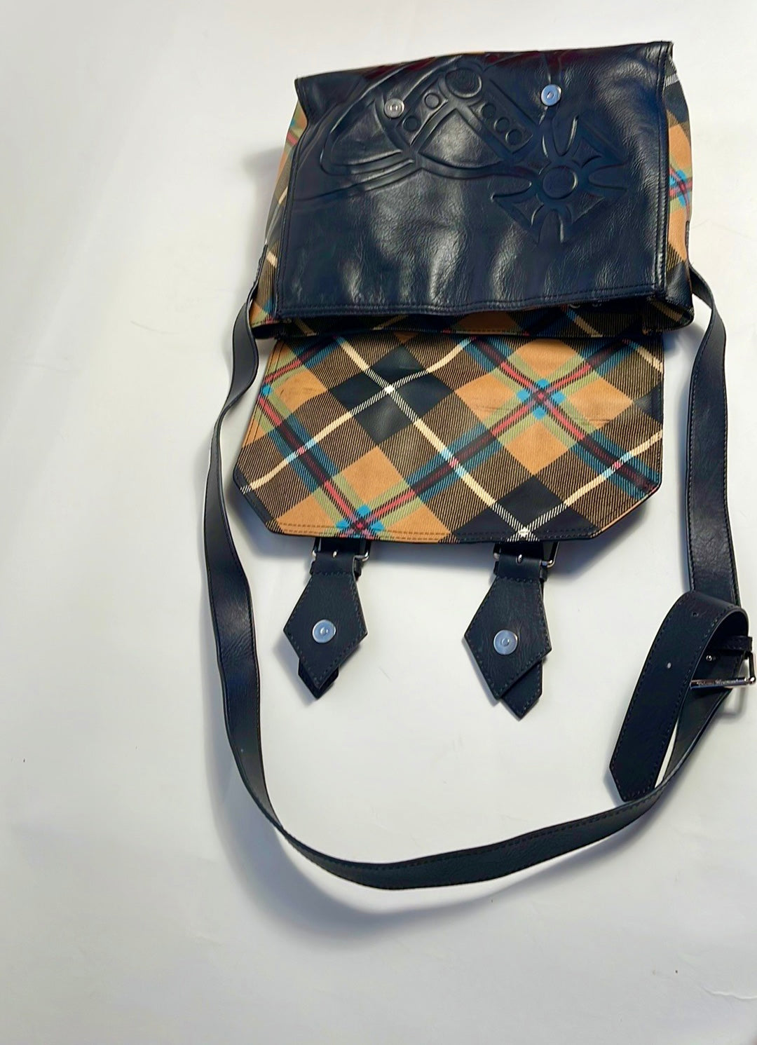 Vivienne Westwood RARE VINTAGE CHARLIE TARTAN LAPTOP CROSS BODY NWT