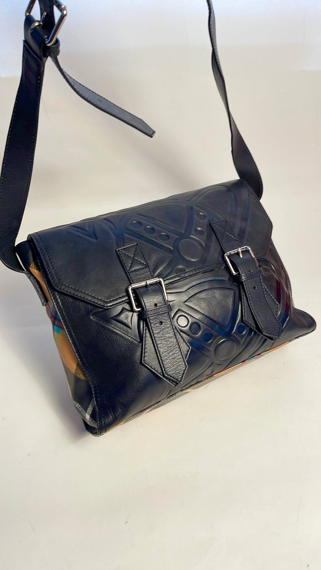 Vivienne Westwood RARE VINTAGE CHARLIE TARTAN LAPTOP CROSS BODY NWT