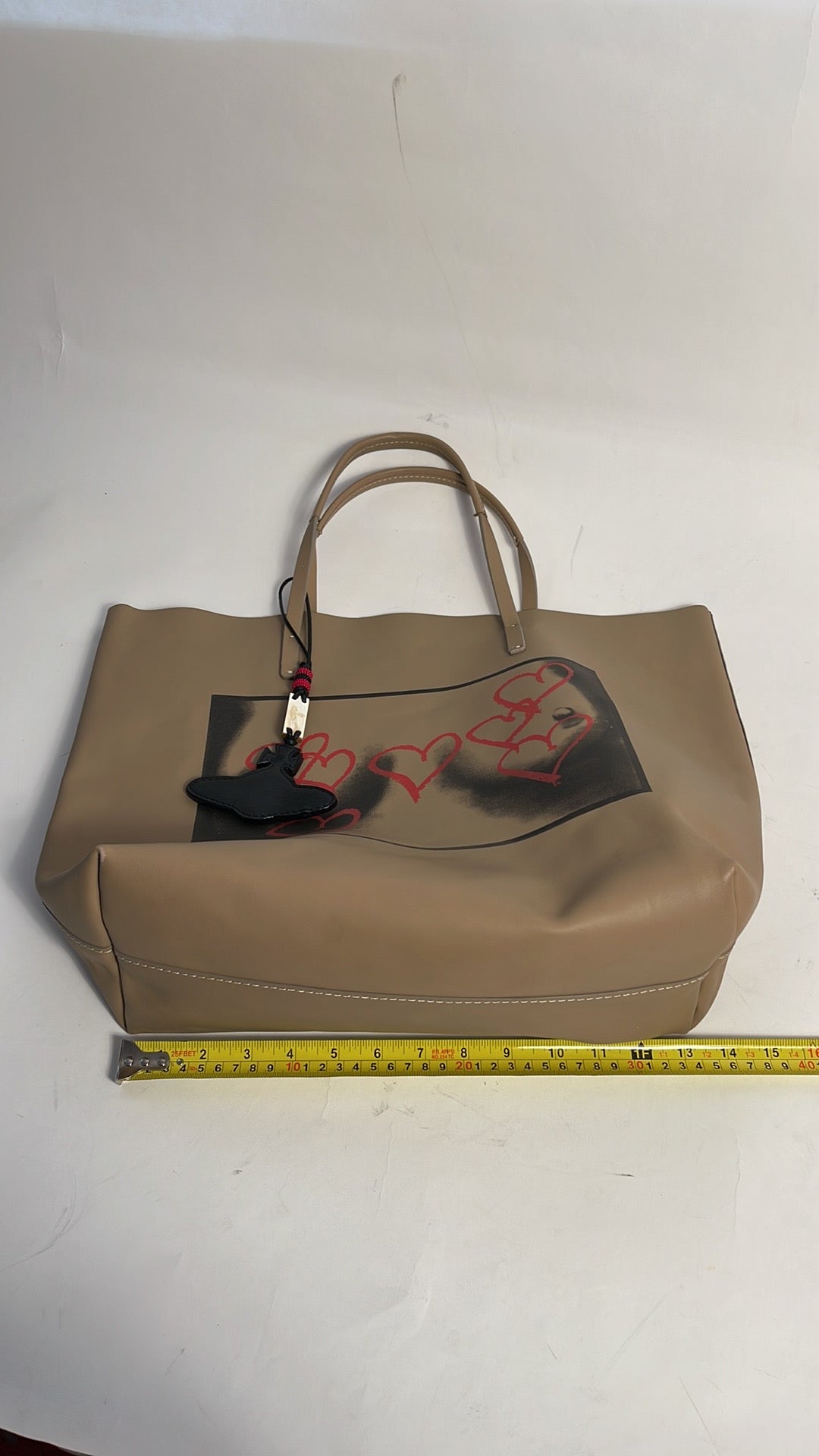 Vivienne Westwood ICONIC TITS ARTWORK NATURAL LEATHER TOTE NWT