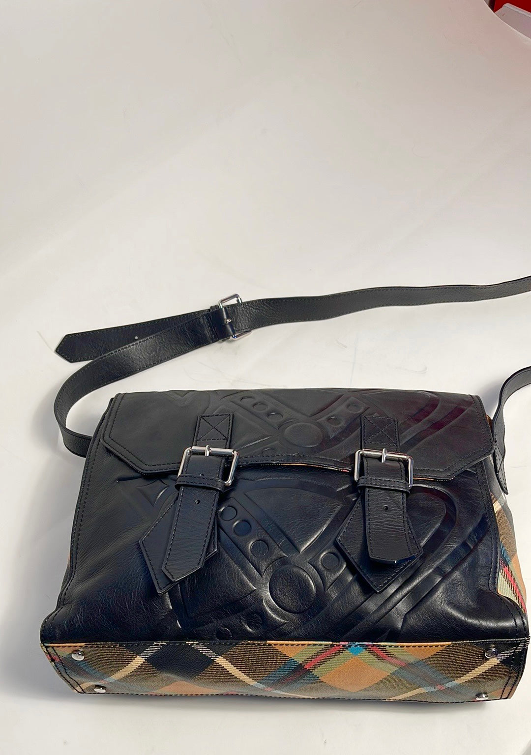 Vivienne Westwood RARE VINTAGE CHARLIE TARTAN LAPTOP CROSS BODY NWT