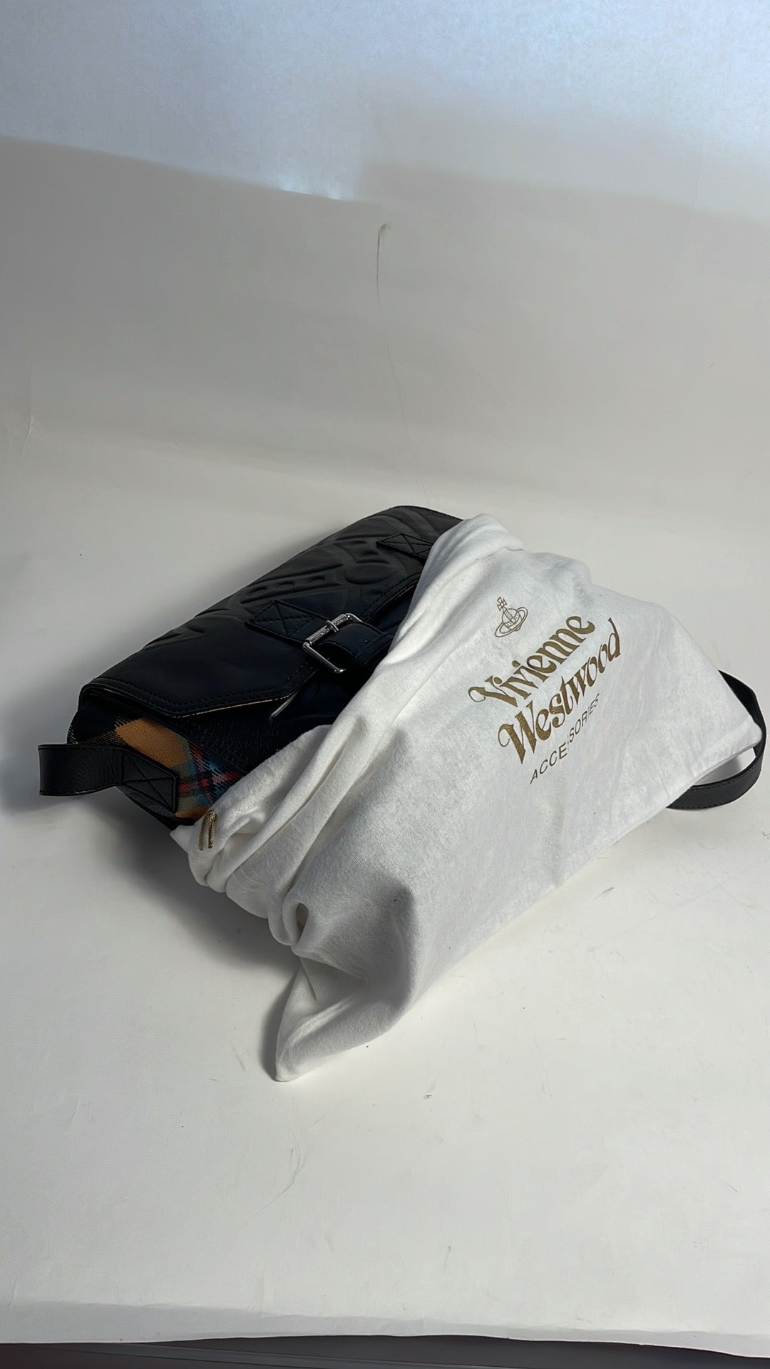 Vivienne Westwood RARE VINTAGE CHARLIE TARTAN LAPTOP CROSS BODY NWT