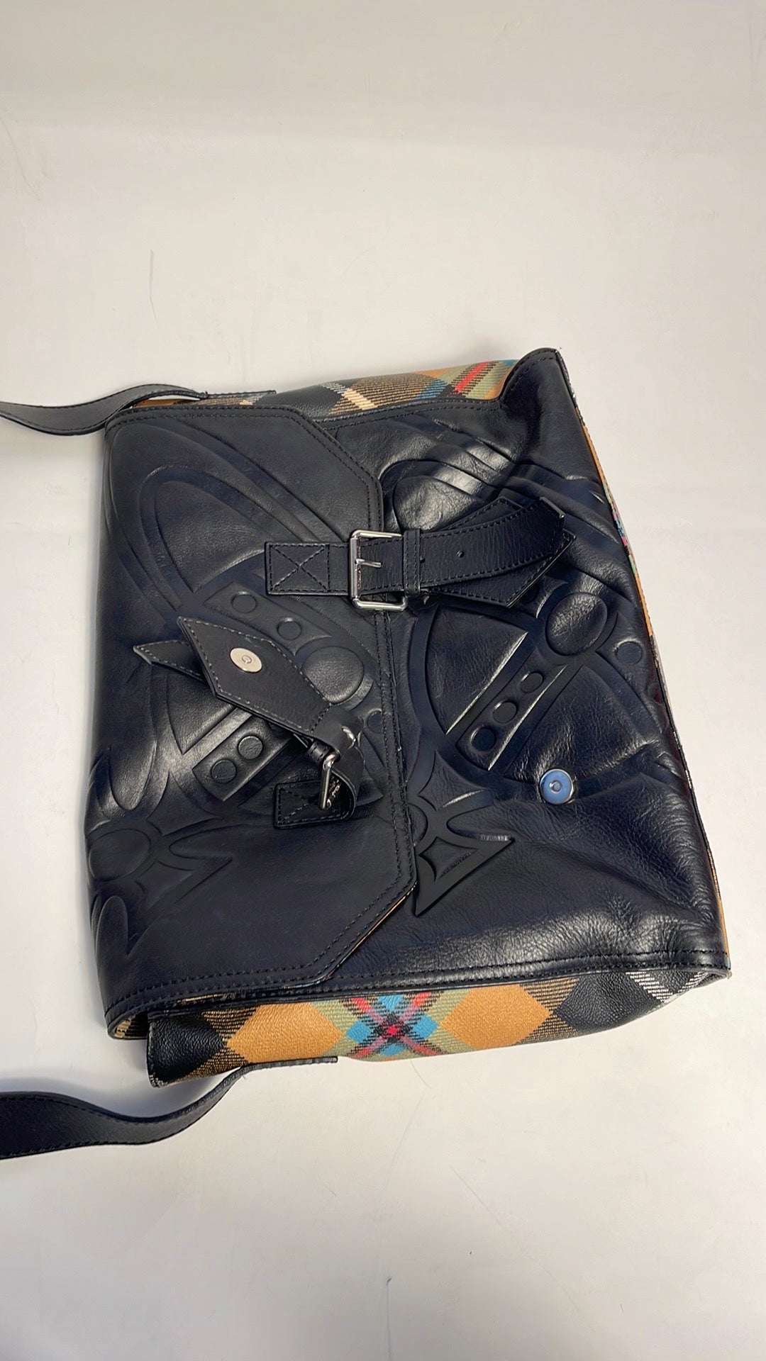 Vivienne Westwood RARE VINTAGE CHARLIE TARTAN LAPTOP CROSS BODY NWT