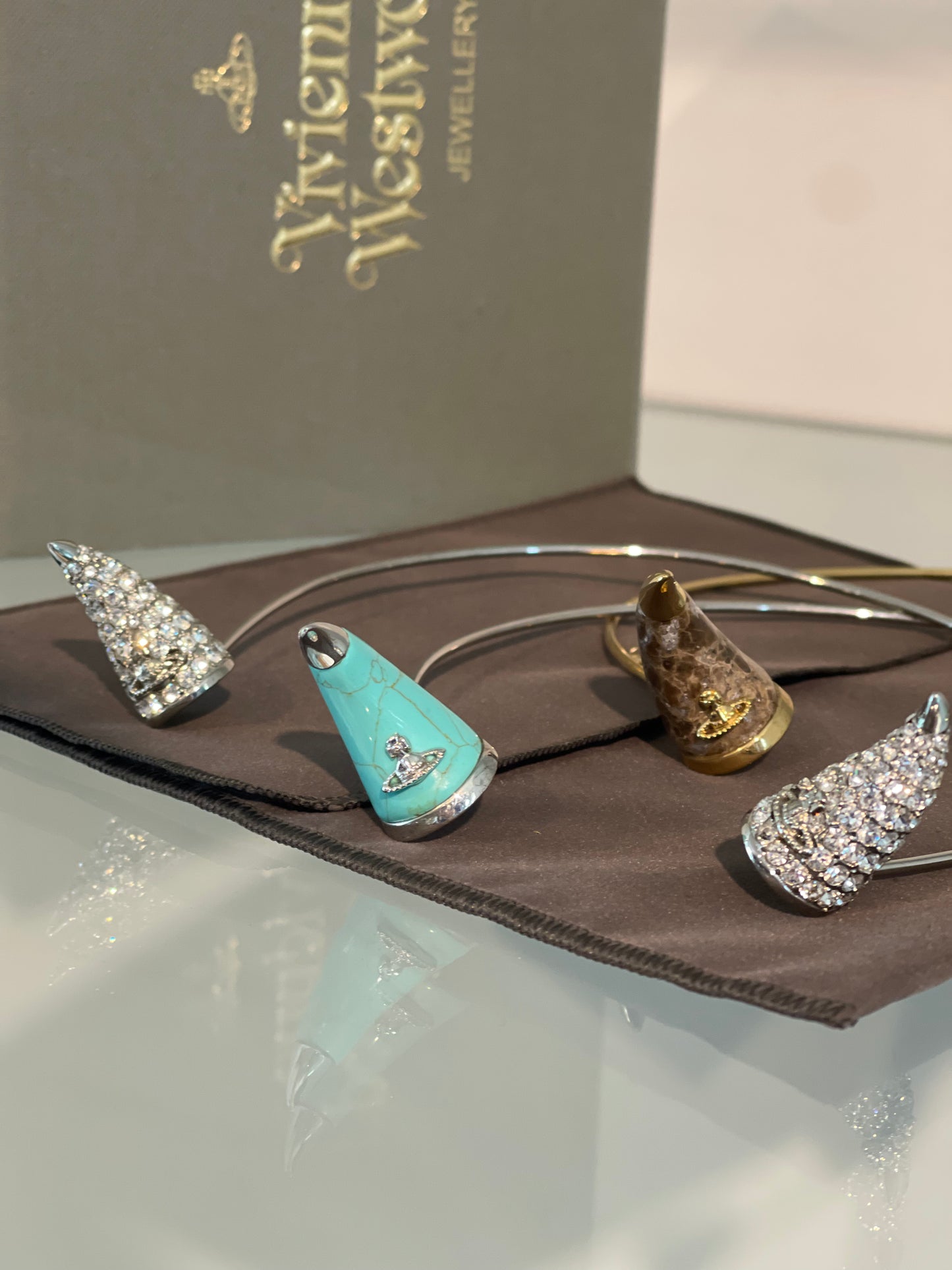 Vivienne Westwood VERY RARE VINTAGE TIARA HORN TURQUOISE/SILVER 2014