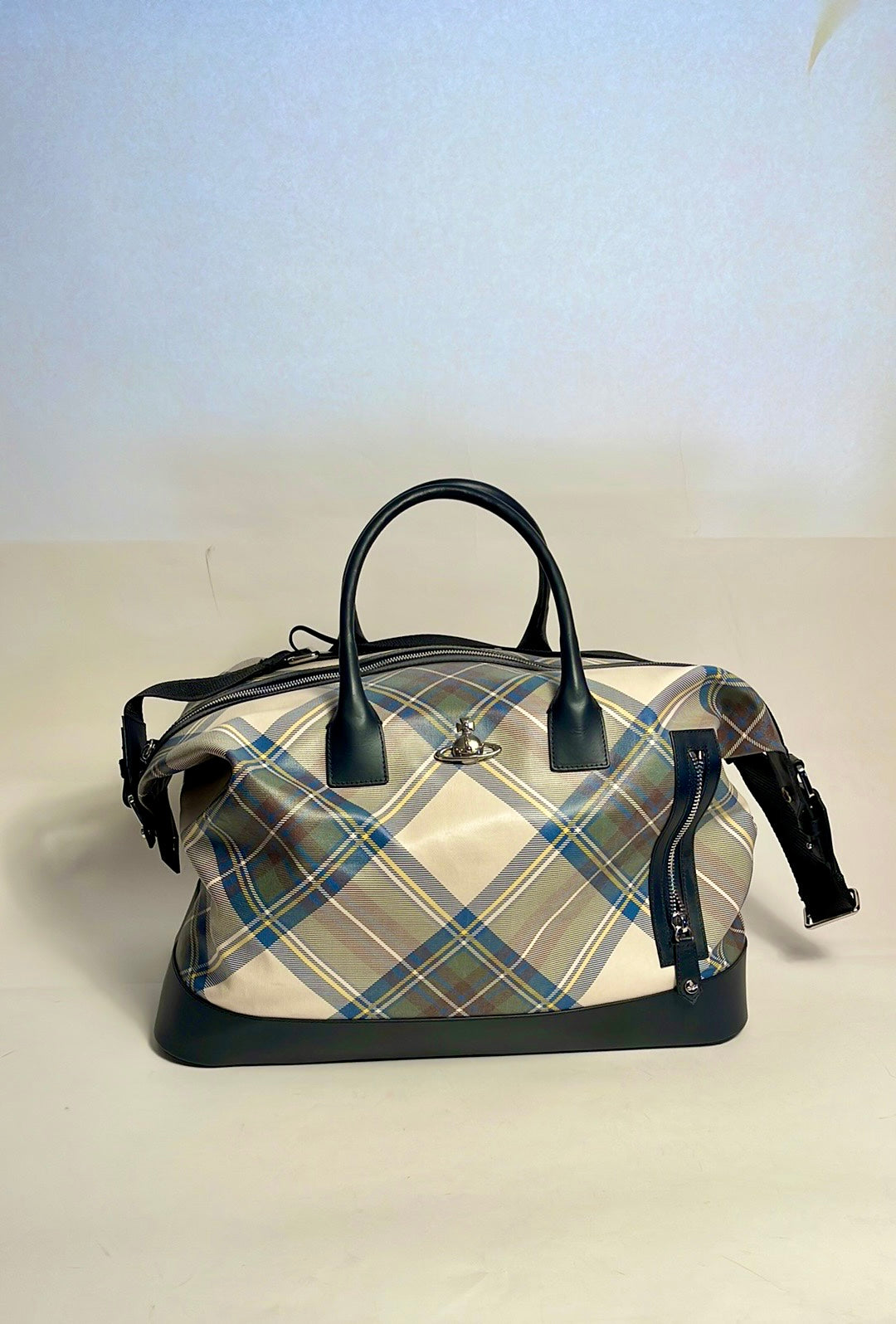 Vivienne Westwood RARE GREEN/blue TARTAN DUFFLE BAG NWT