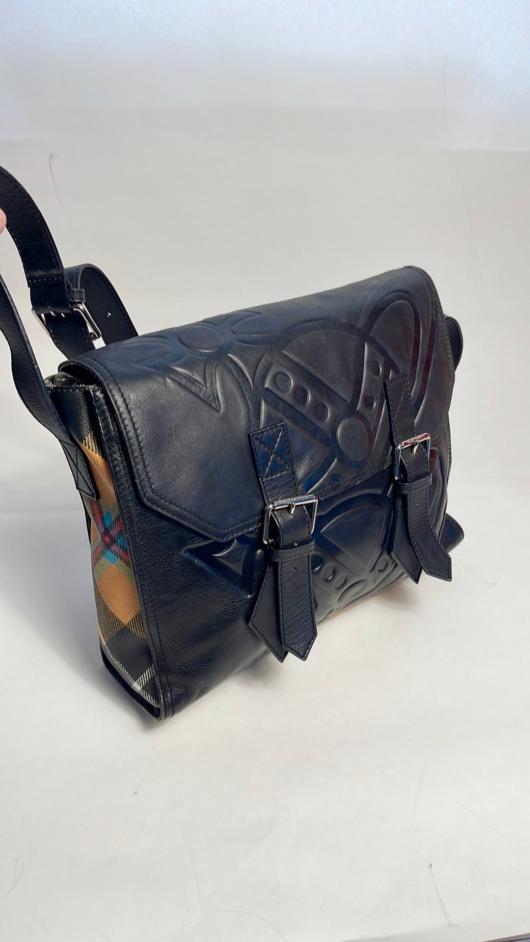 Vivienne Westwood RARE VINTAGE CHARLIE TARTAN LAPTOP CROSS BODY NWT