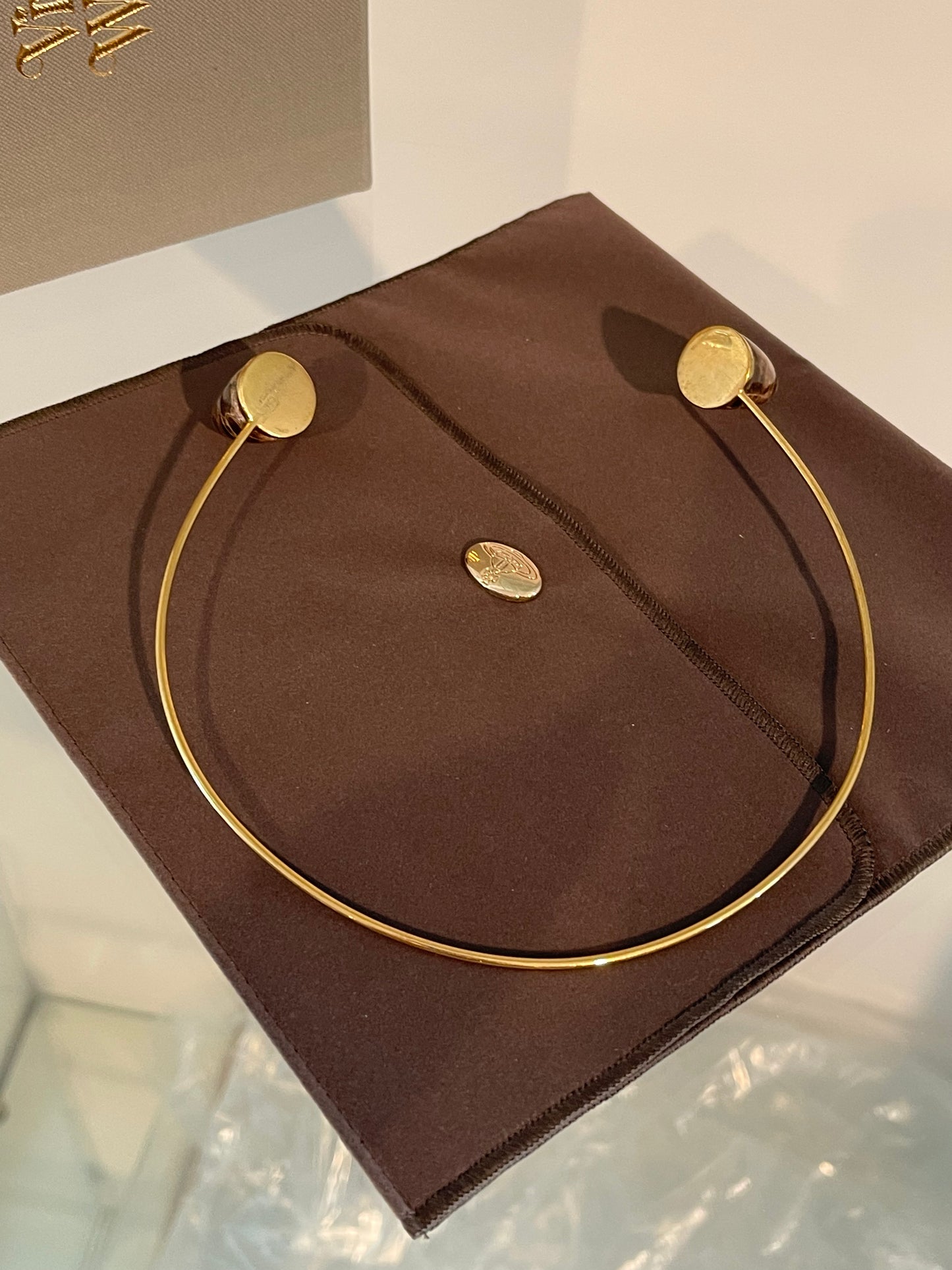 Vivienne Westwood VERY RARE VINTAGE TIARA HORN MARBLE BROWN/GOLD 2014